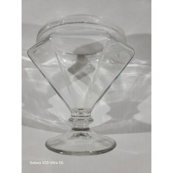 Vintage 1920s Lancaster‎ Glass Clear Glass Pedestal Candy Dish Art Deco NO Top - Picture 5 of 6